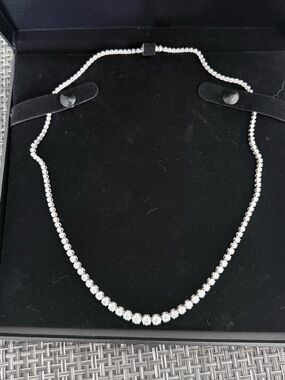 5 CTTW Sterling Silver Diamond Tennis Necklace